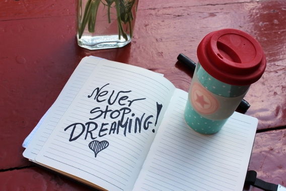 never stop dreaming motivation notebook