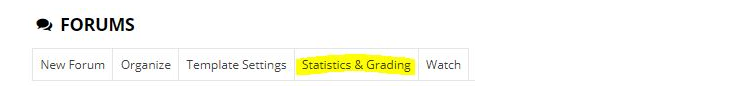 Figure 4: Screenshot showing the ‘Statistics & Grading’ tab within the ‘Forums’ tool.